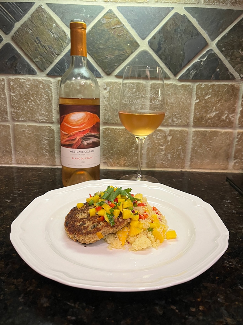 Salmon cakes with a westcave winery pairing